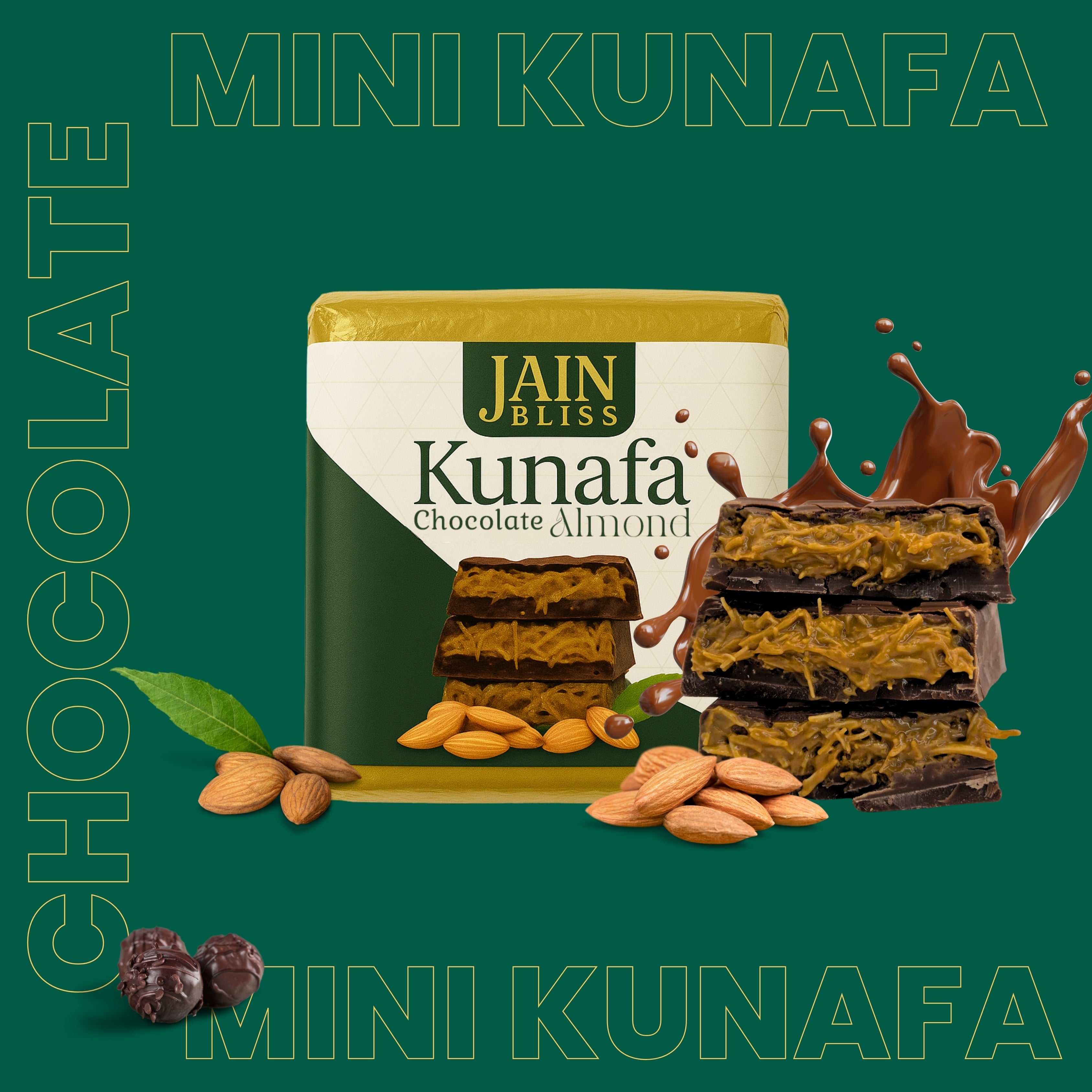 Mini Kunafa Chocolate – Almond Jain Bliss