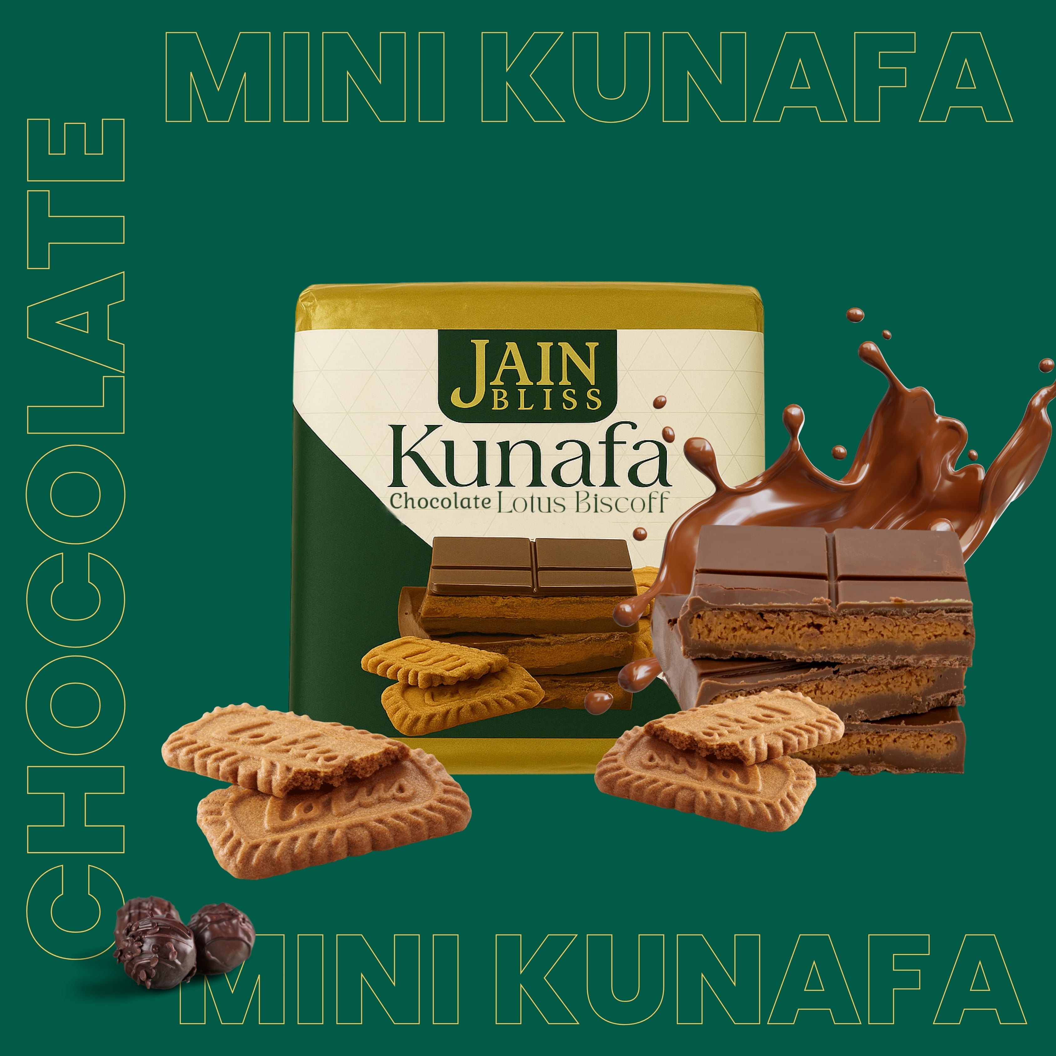 Mini Kunafa Chocolate – Lotus Biscoff Jain Bliss