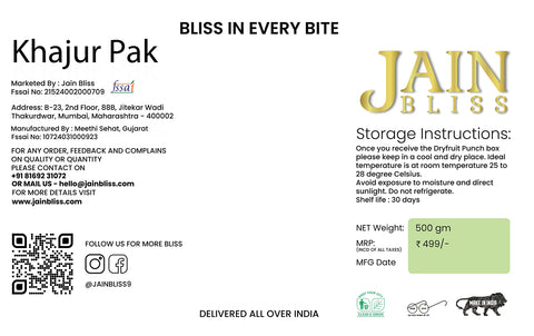 Khajur Pak Dryfruits - Pure Jain